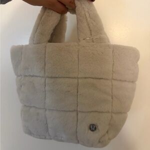 Lululemon Faux Fur Tote Bag - Cream